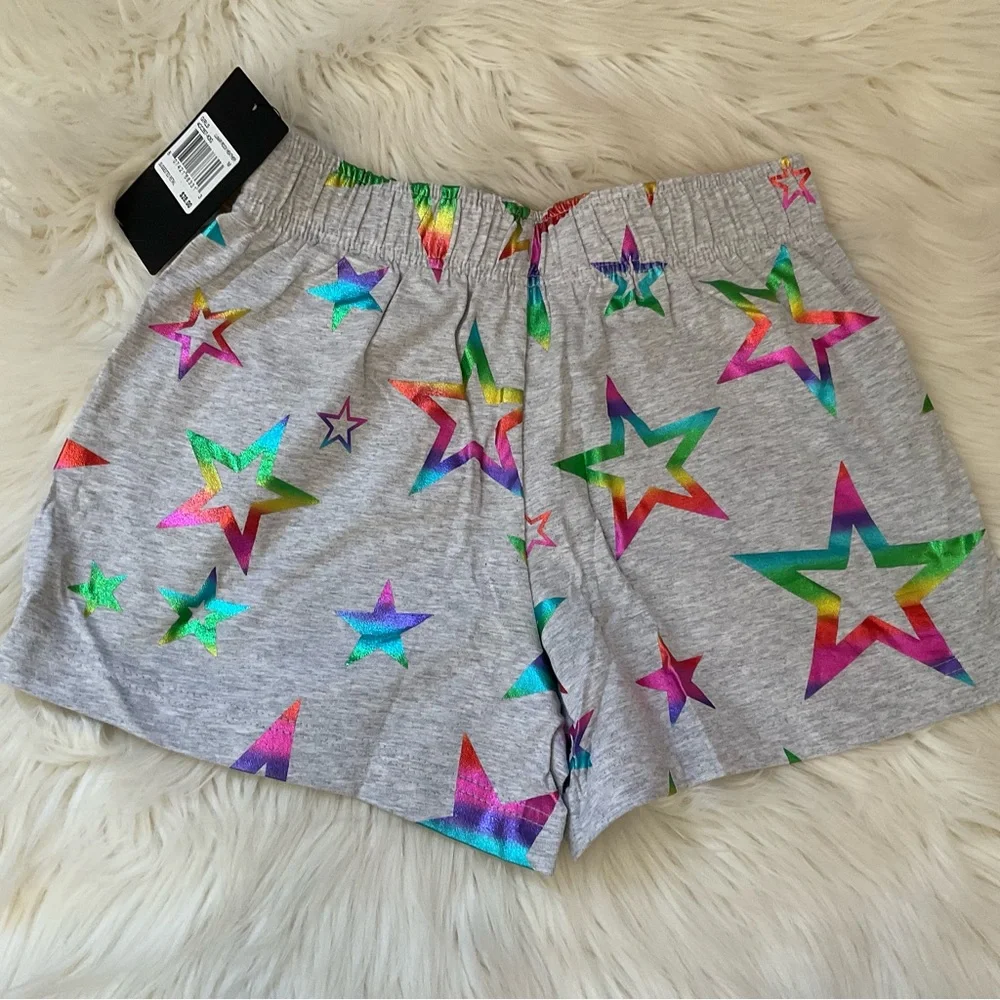 Converse Girls Patch Shine Pull-On Shorts - NWT - Size Medium 10-12 - Gray